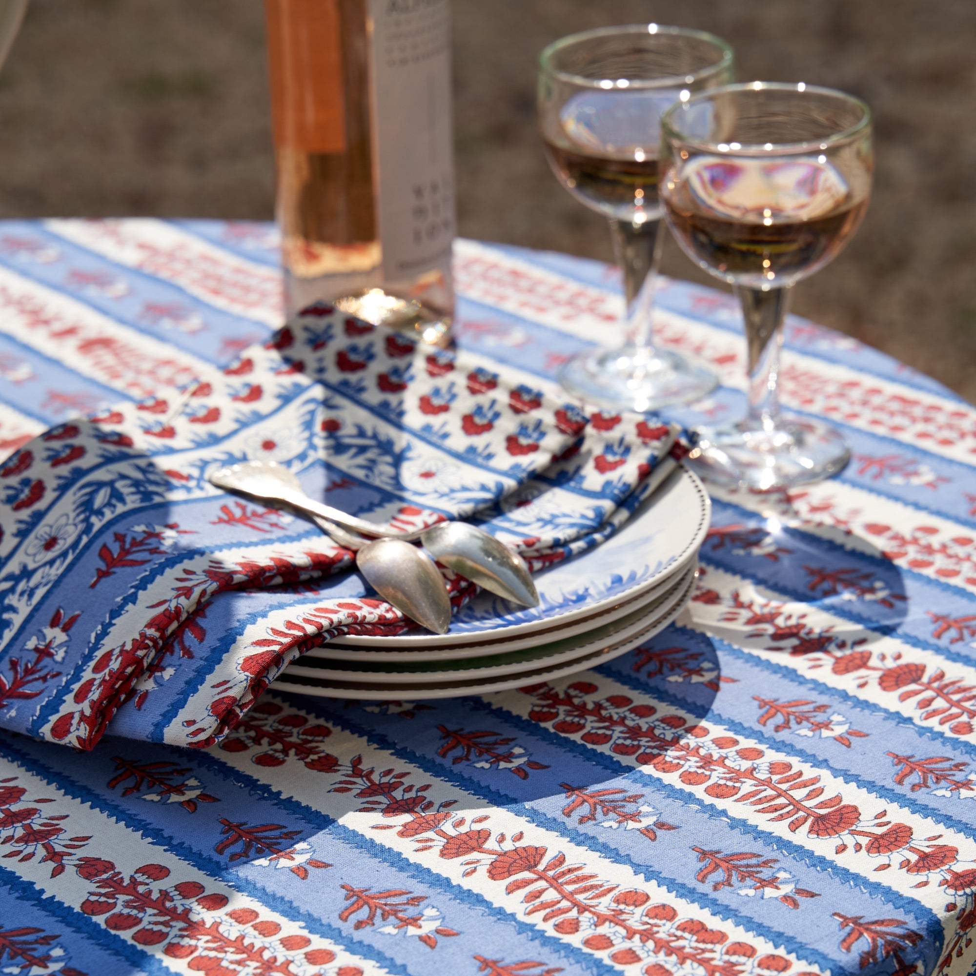 Avignon Napkins Red & Blue, Set of 6