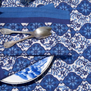 French Tablecloth Azulejo Blue