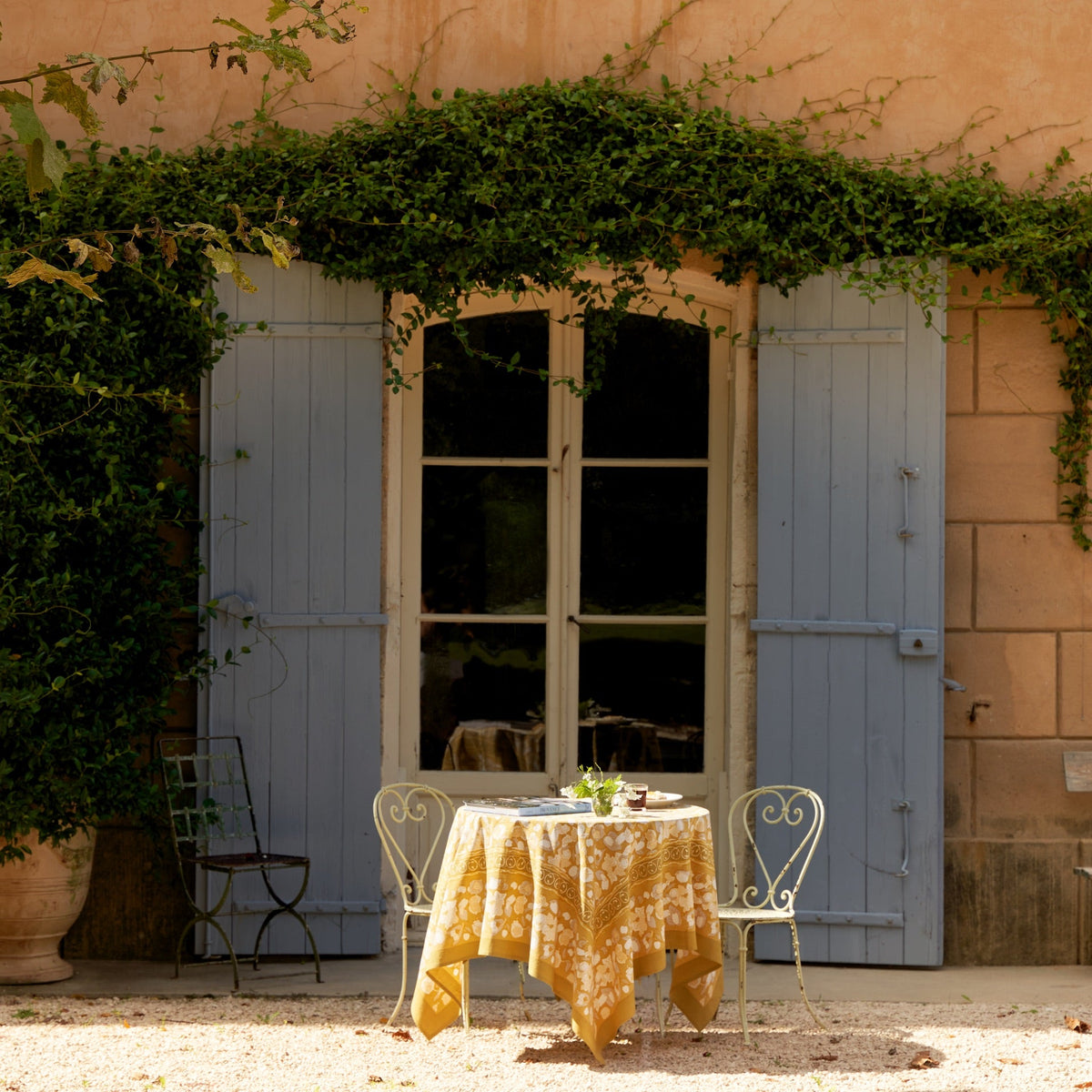 French Tablecloth Forest Harvest Grey & Mustard