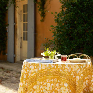 French Tablecloth Forest Harvest Grey & Mustard