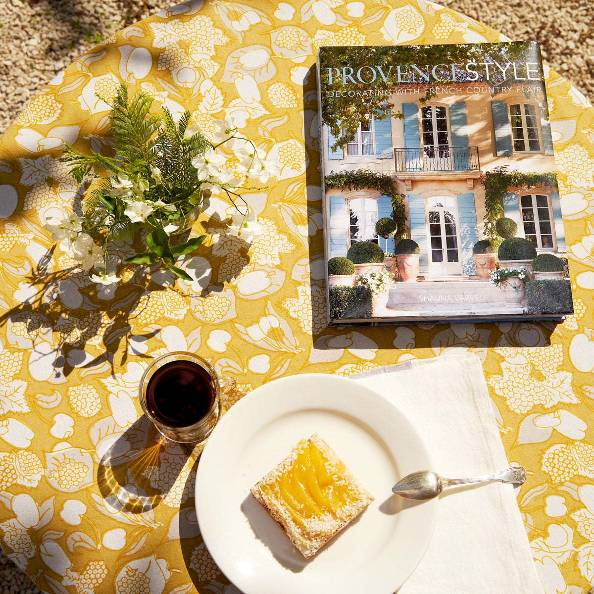 French Tablecloth Forest Harvest Grey & Mustard