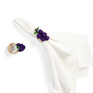 Napkin Rings Grape, Set Of 4