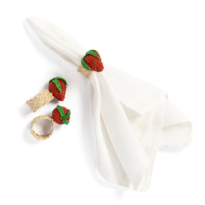 Napkin Rings Strawberry, Set Of 4