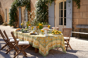 Citron Tablecloth in Vert & Yellow