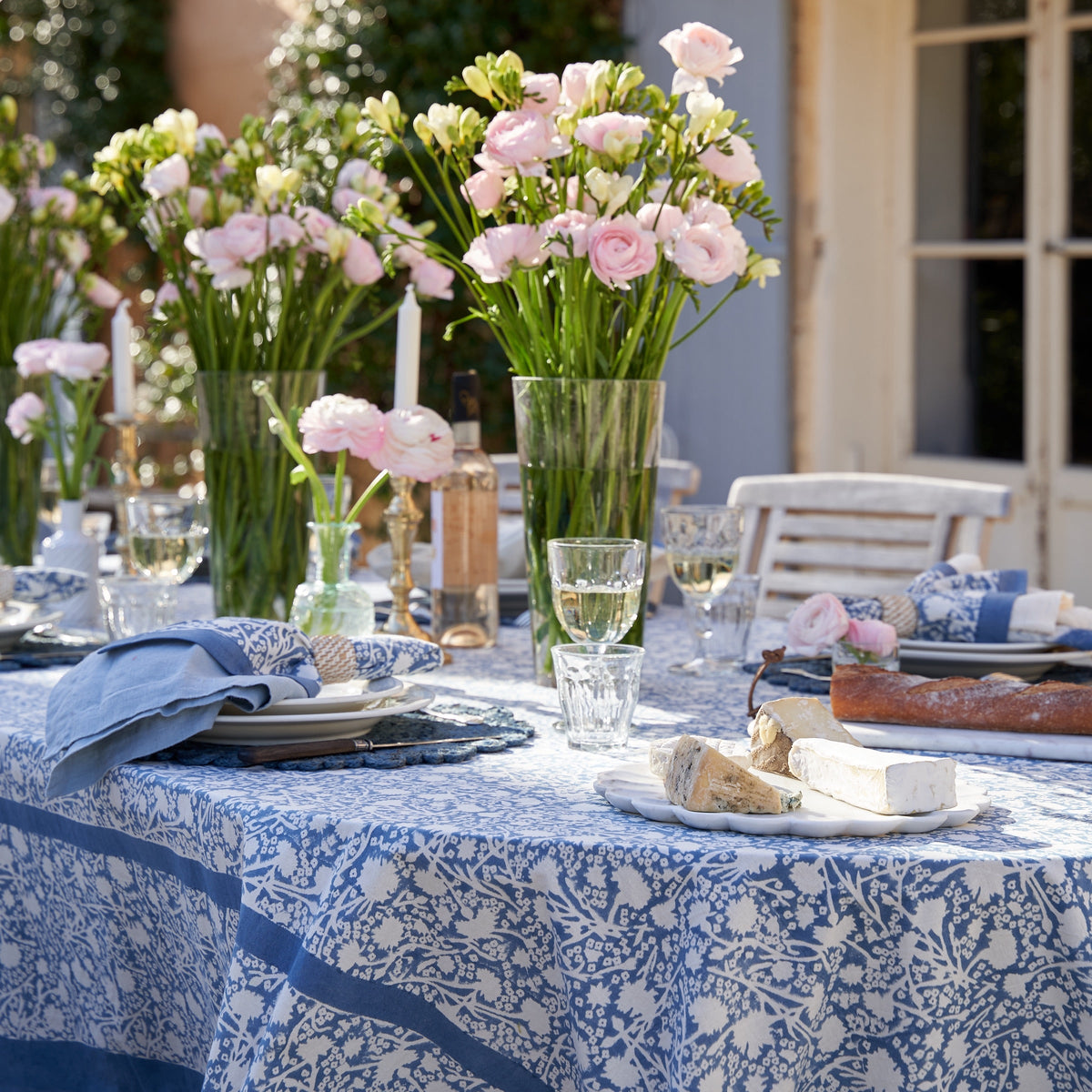 French Tablecloth Meadows Bleu