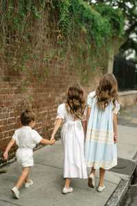 Savannah Lace Heirloom Dress in Blue