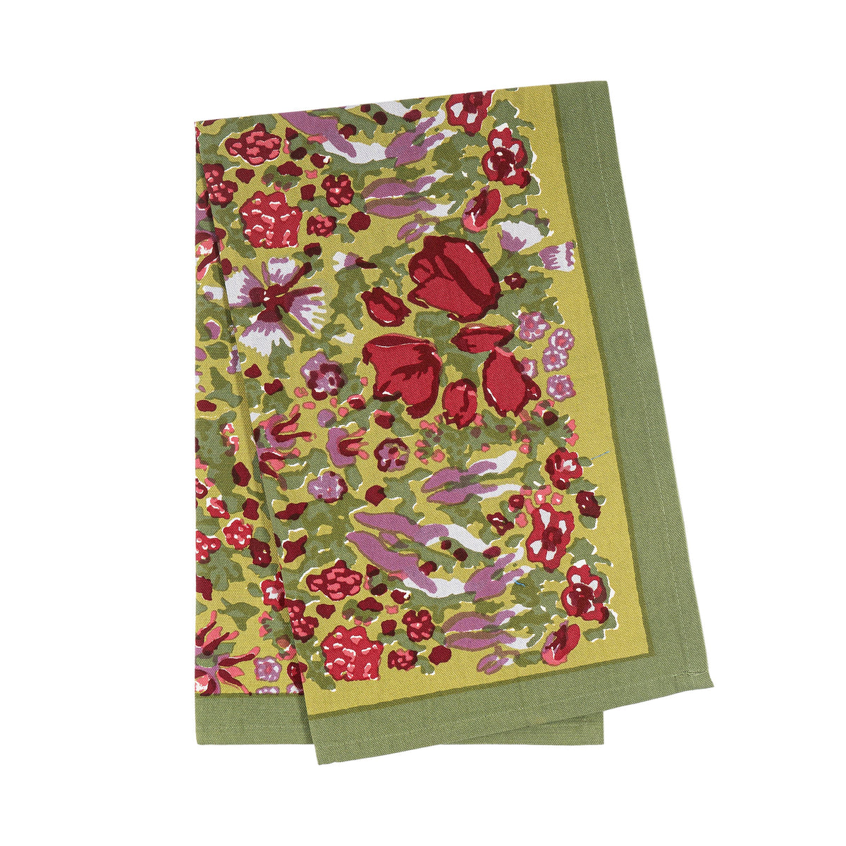 Jardin Tea Towels Red & Green , Set of 3