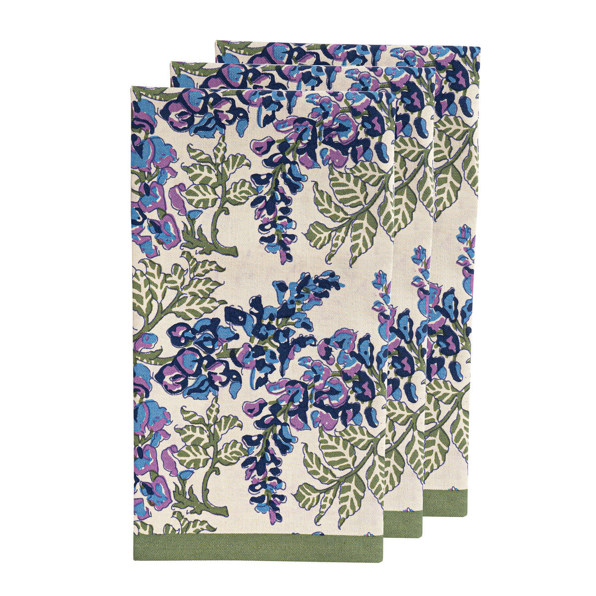 Wisteria Green & Blue Tea Towels, Set of 3