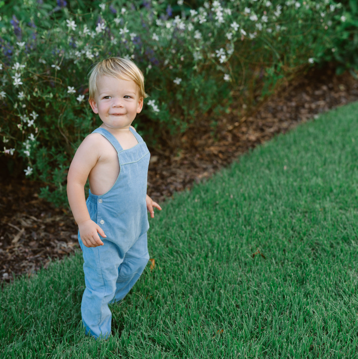 Baby Lagoon Blue Corduroy Overalls