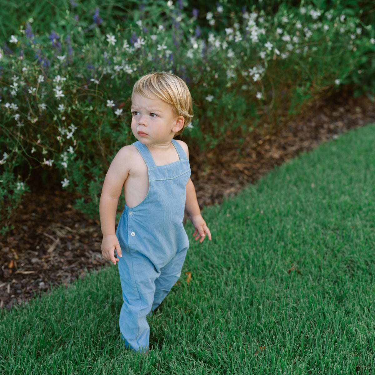 Baby Lagoon Blue Corduroy Overalls