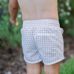 Boys Brown Gingham Boardie