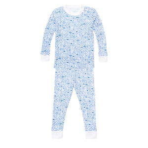 Joy Street Kids Dallas Fort_Worth Blue Two Piece Pajamas