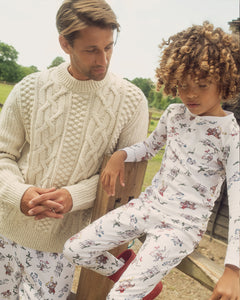 Children's Cowboy Pajamas in Cream