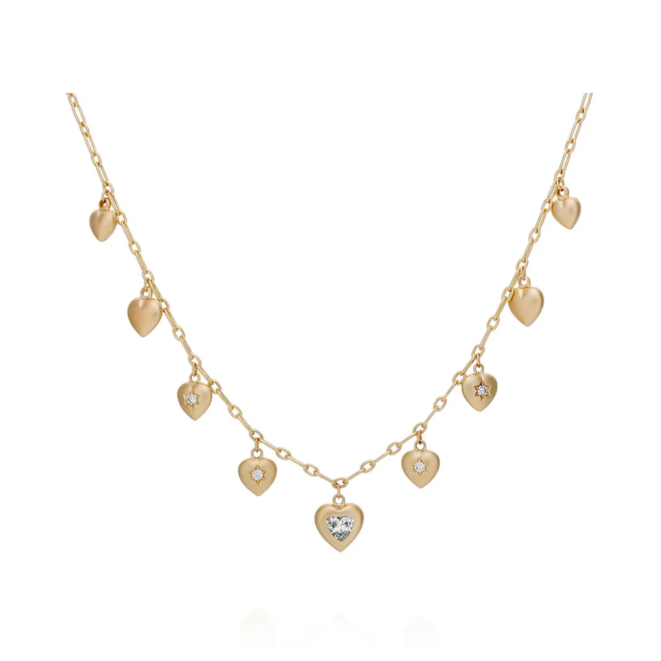 Diamond Puffy Heart Necklace