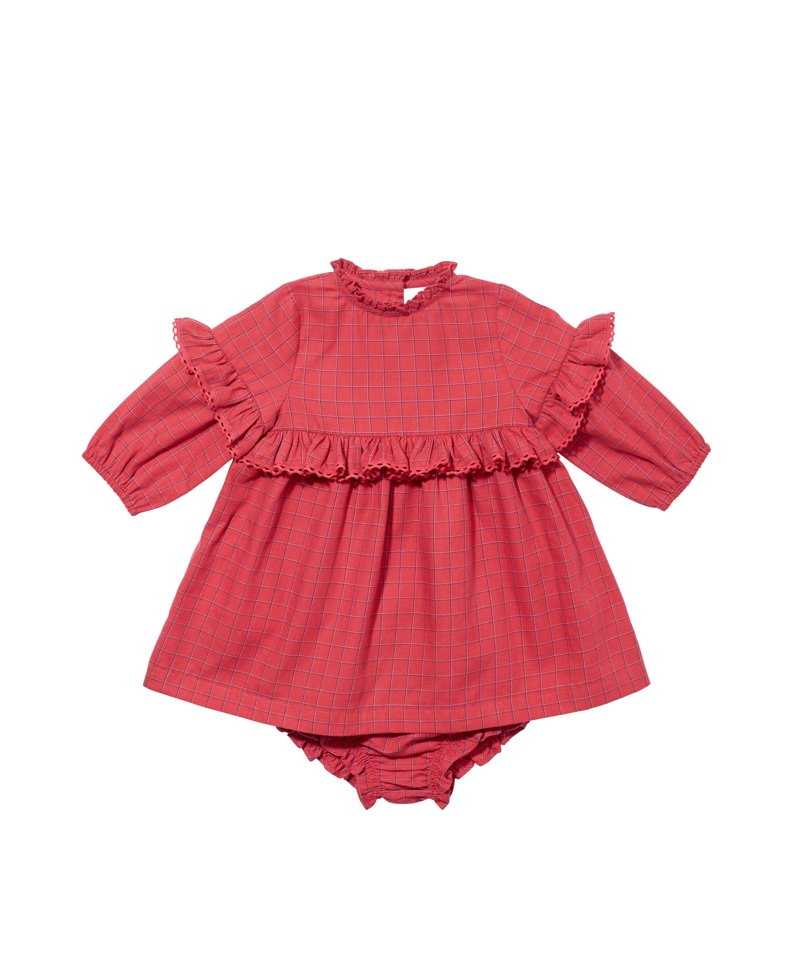 Diane Baby Dress in Holiday Red Plaid