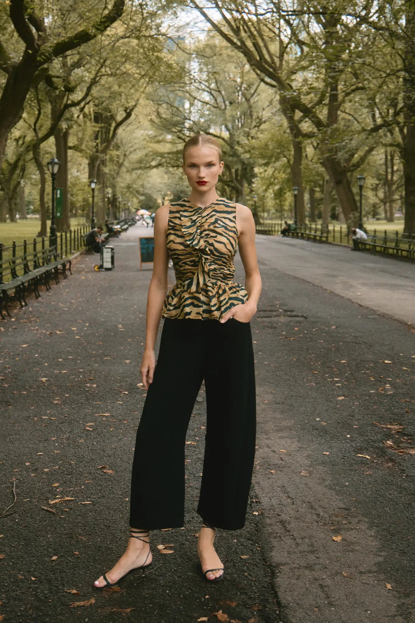 Duvall Pant is a five-pocket jean and holds a barrel-leg shape with a front fly, zipper and button.