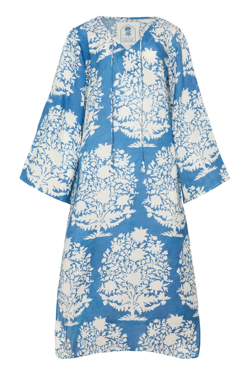 Doha Caftan in Blue Bouquet