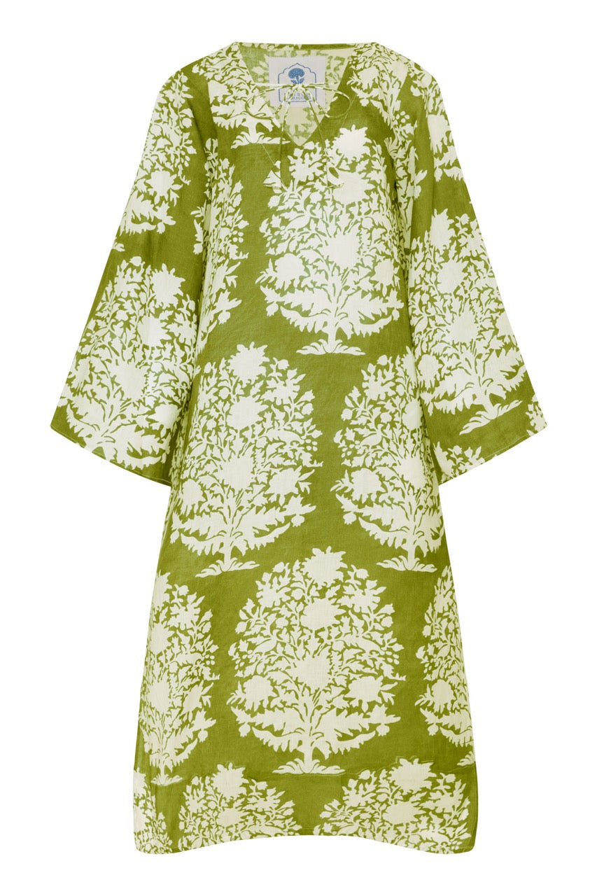 Doha Kaftan in Green Bouquet