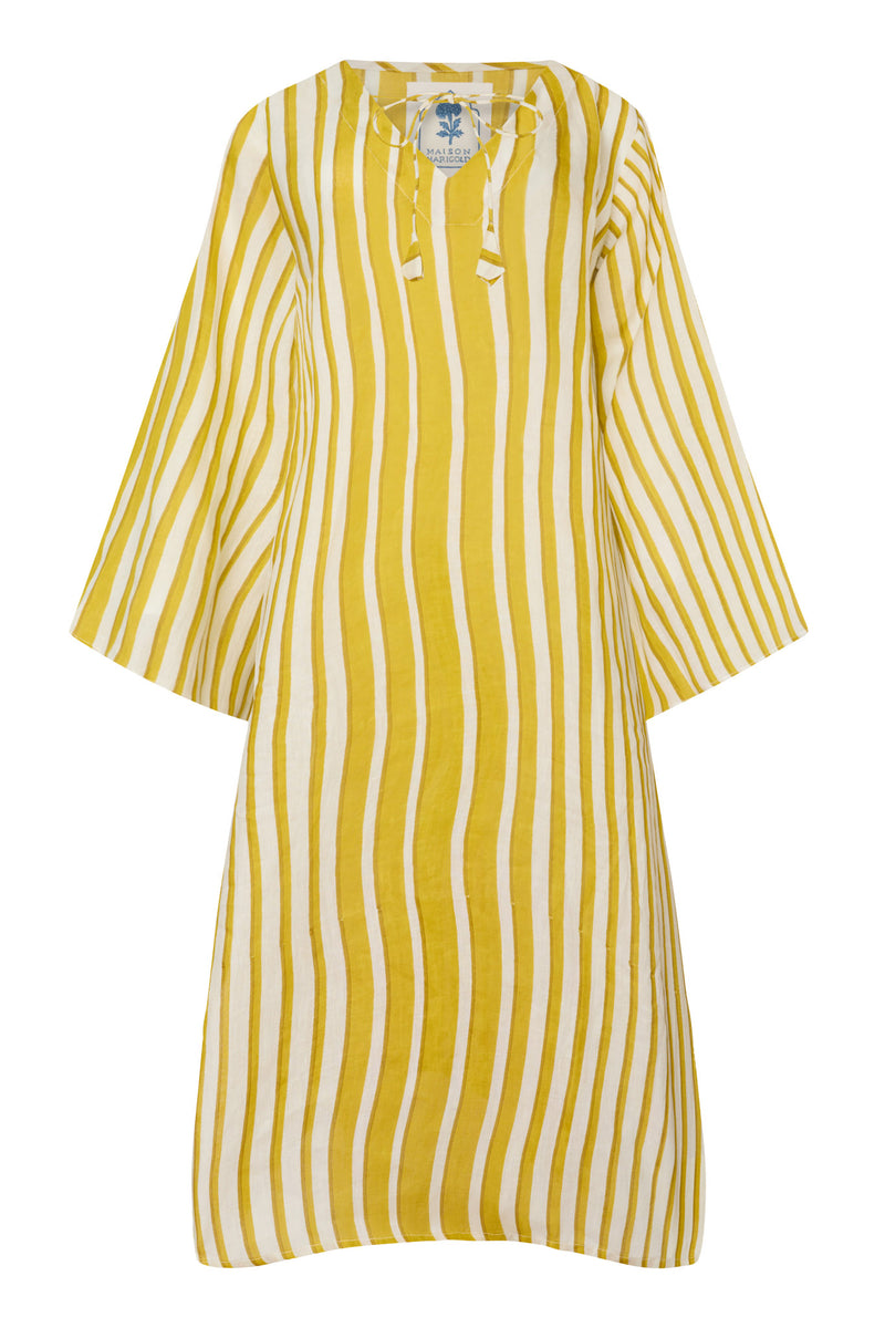 Doha Caftan in Yellow Stripe