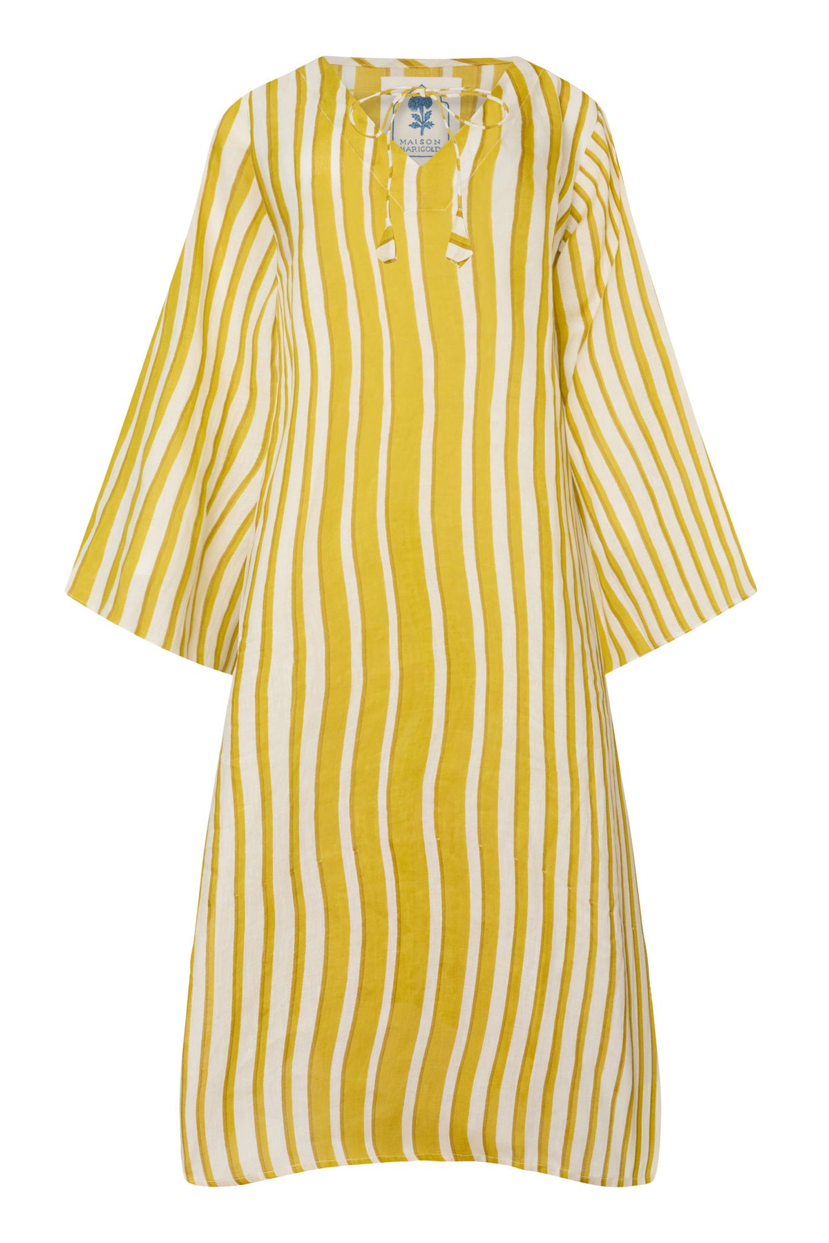Doha Caftan in Yellow Stripe