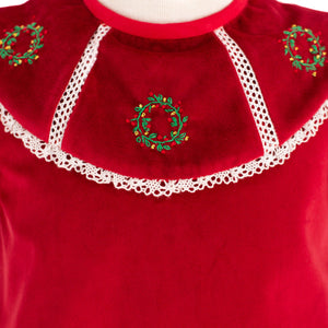 Avery Girl Dress in Red Velvet