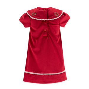 Avery Girl Dress in Red Velvet