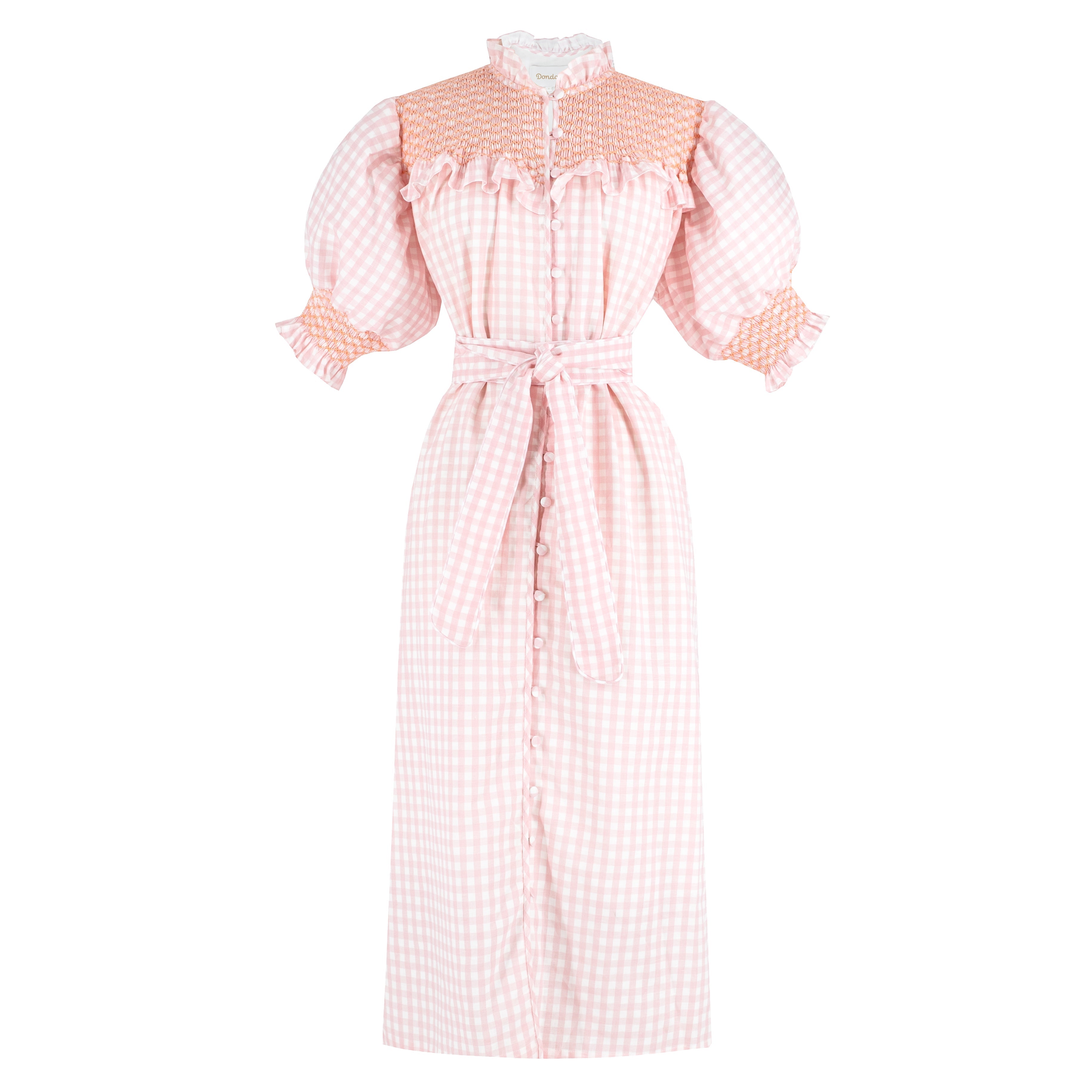 Women’s Gen Dress - Pink Gingham/ Peach