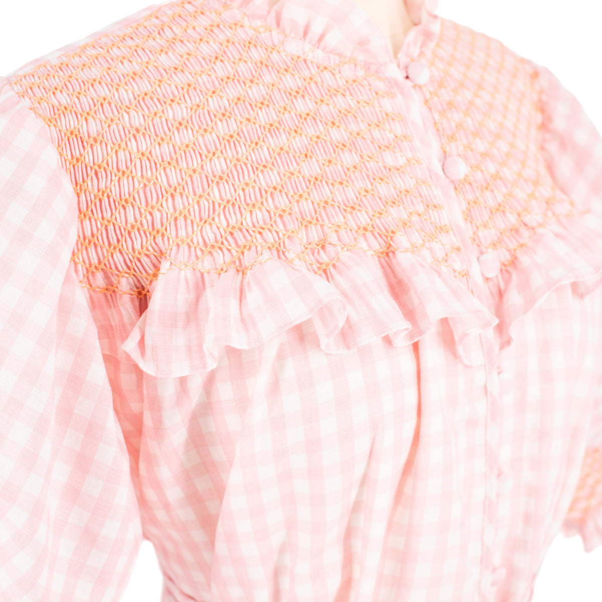 Women’s Gen Dress - Pink Gingham/ Peach