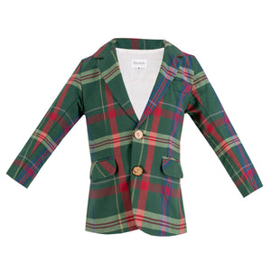 Hayden Boy Blazer in Green Tartan