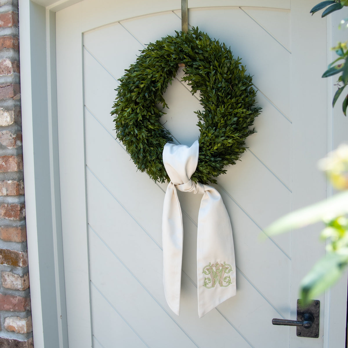 Plain Ivory Wreath Sash