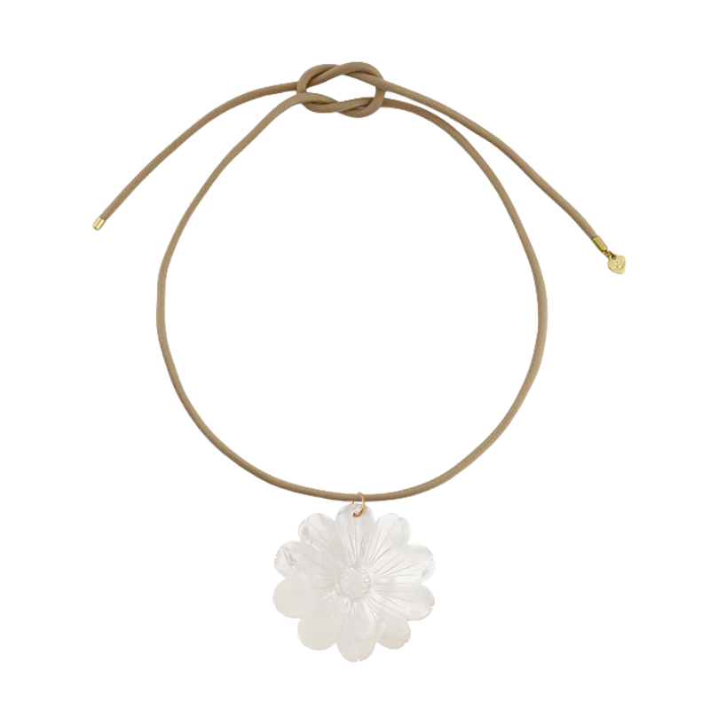 Mother of Pearl Daisy Cord Necklace
