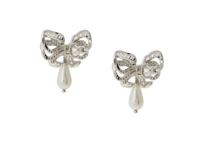 Bow Pearl Drop Earrings