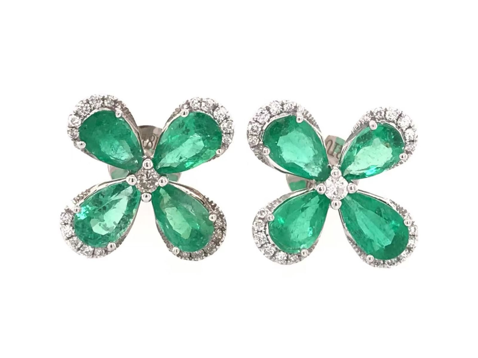 Verdant Bloom Emerald Studs