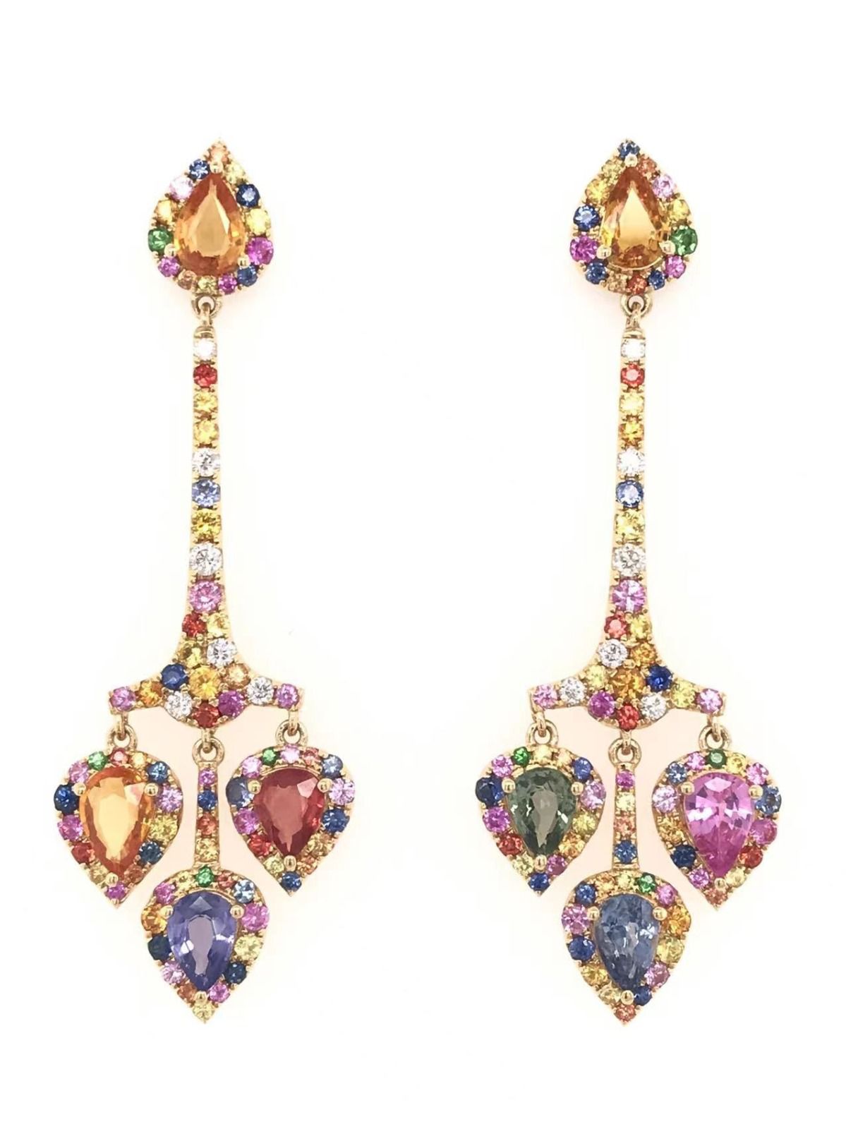 Soleil Cascade 3-Drop Earrings