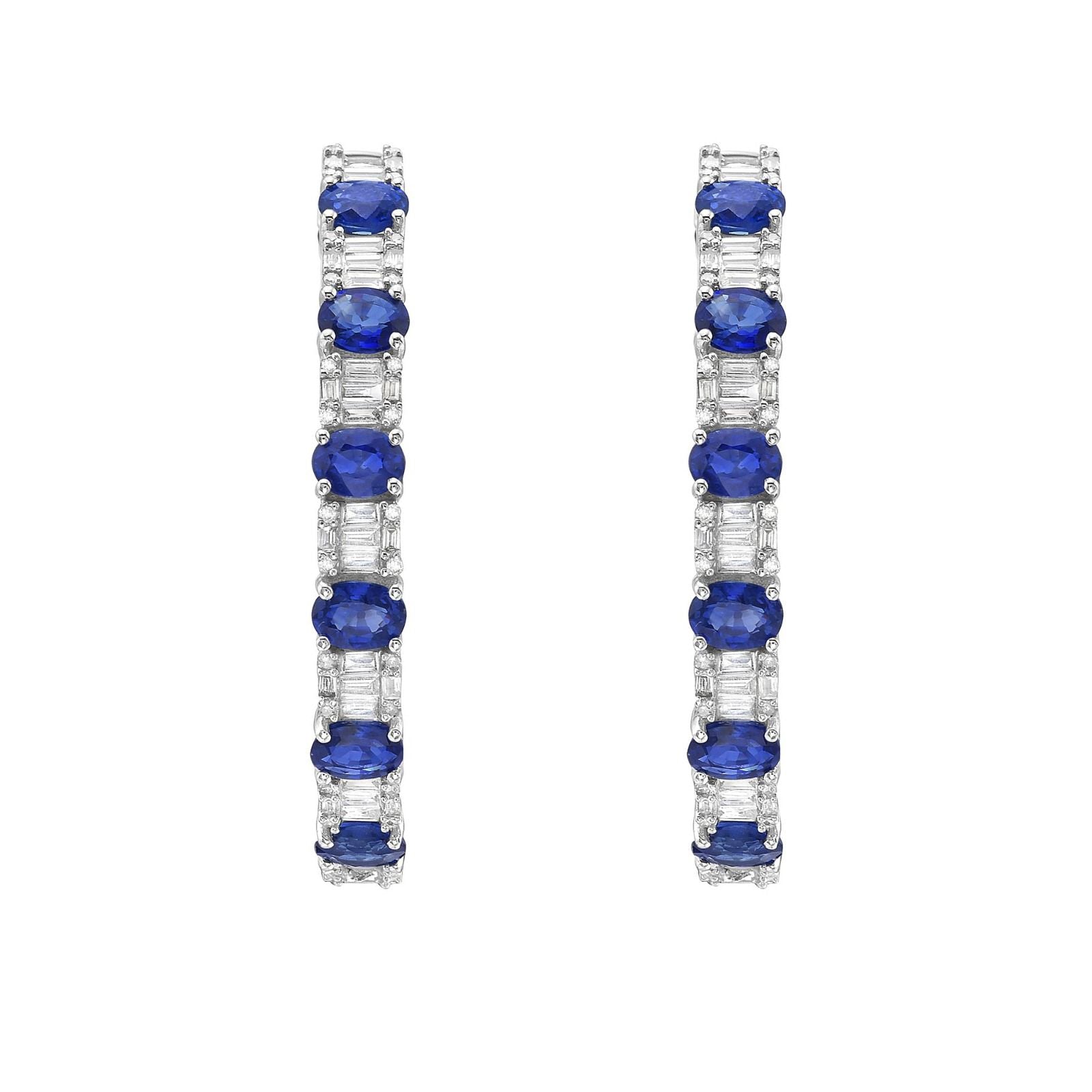 Dolce Blue Sapphire Hoop Earrings