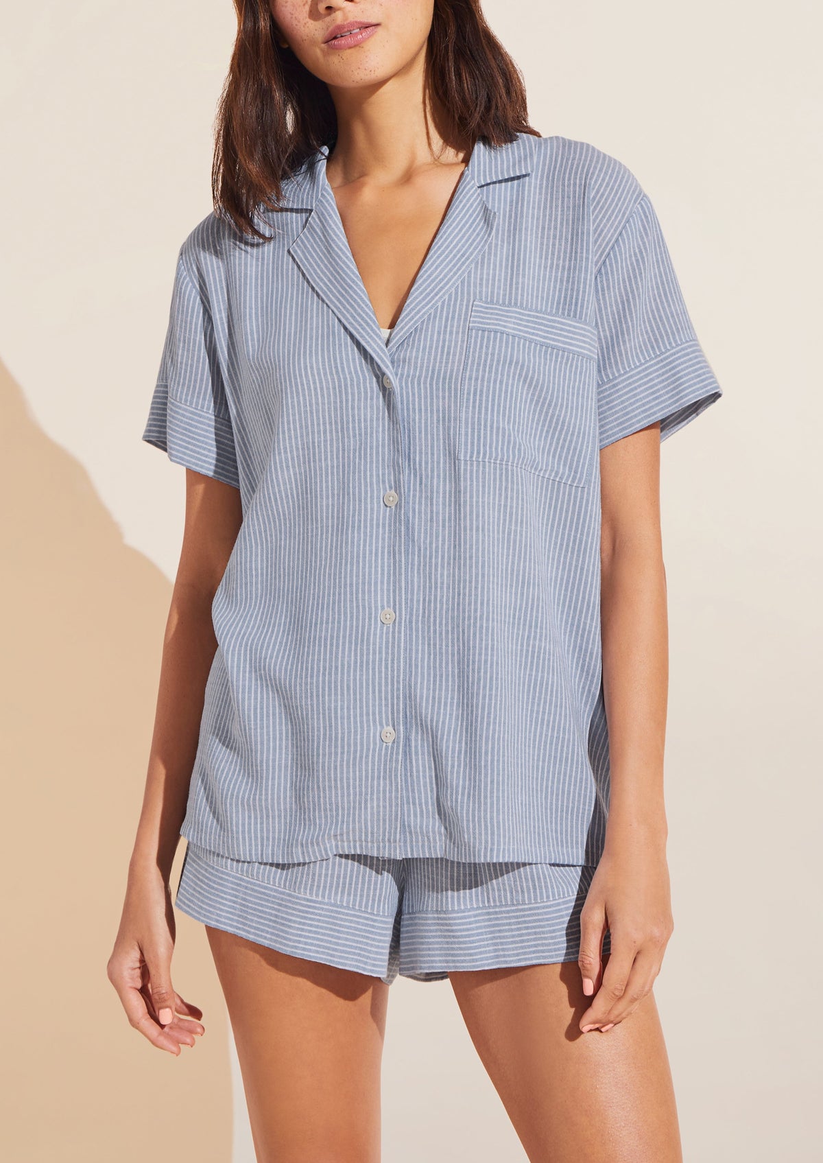 Nautico Shortie PJ Set in Wedgewood Blue/White