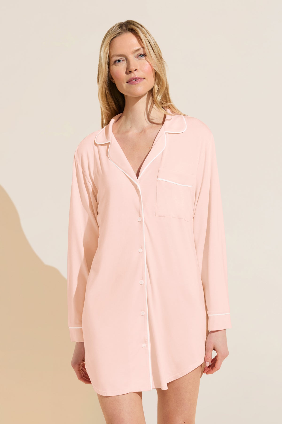 Gisele Sleepshirt in Petal Pink/Ivory