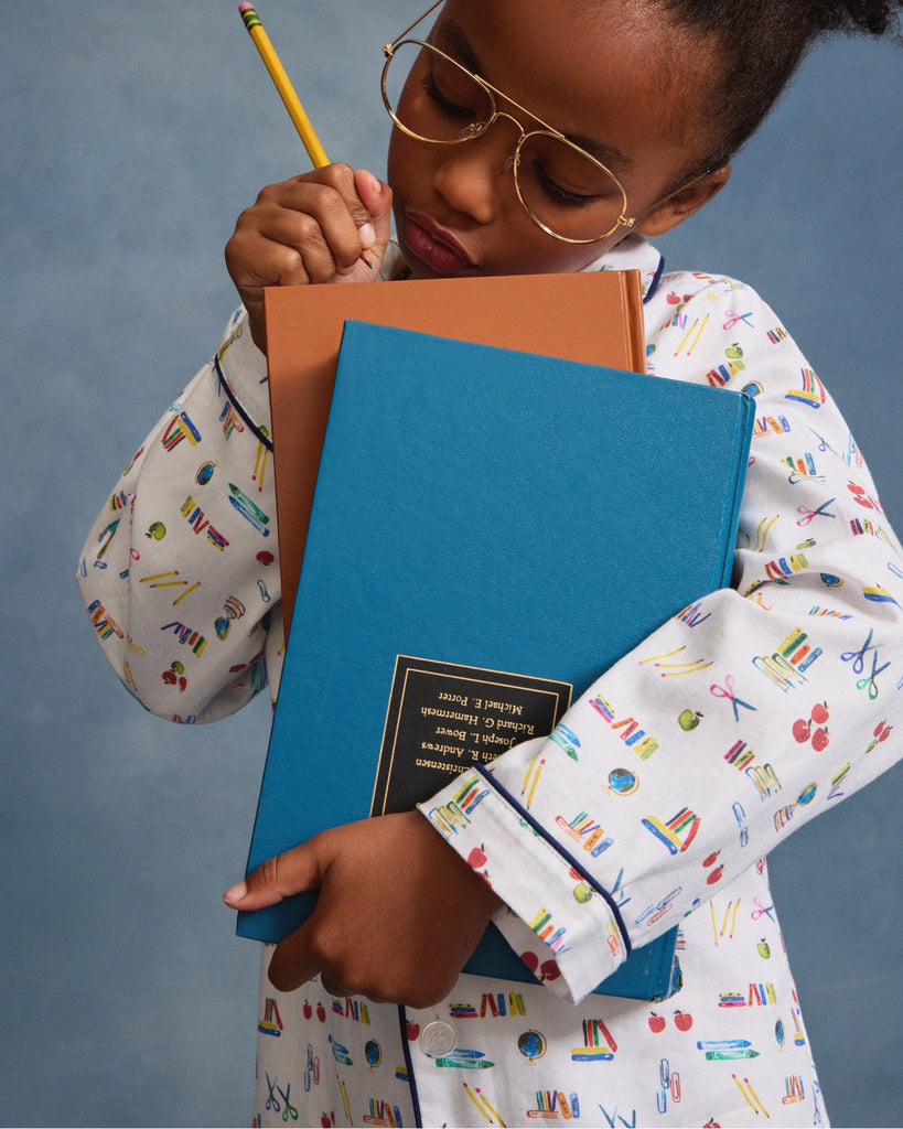 Kid’s Twill Pajama Set in Literary Lessons