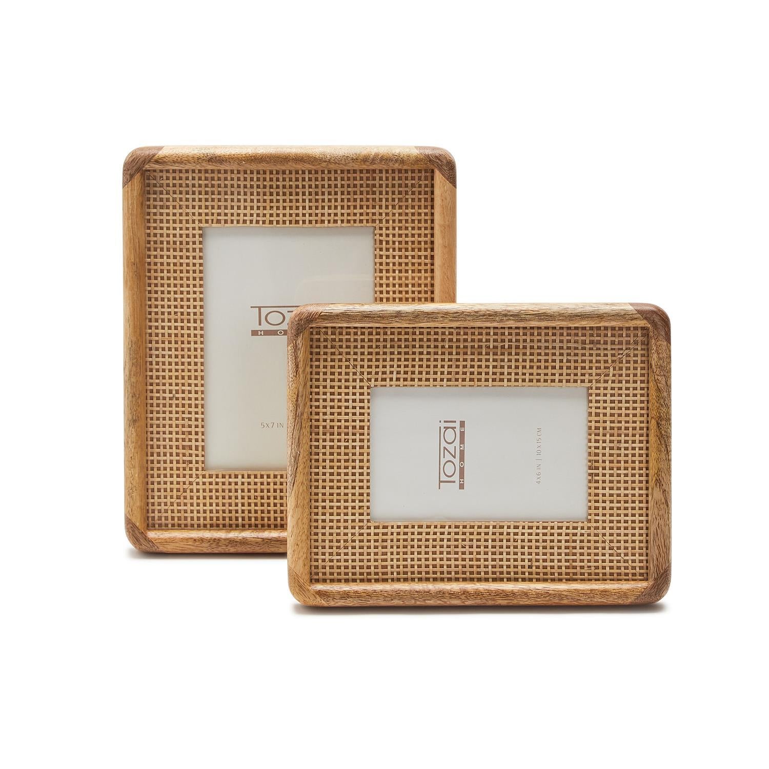 Cane Photo Frame, Set of 2