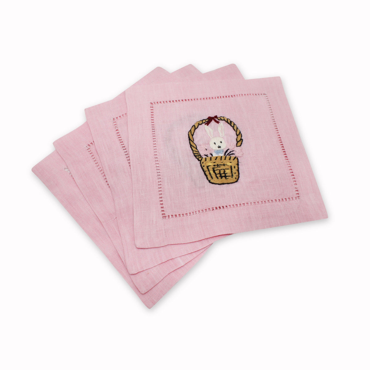 Bunny Basket Cocktail Napkins, Set of 4 Chefanie 