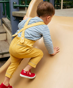 Edward Baby T-Shirt in Dusty Blue Fine Stripe