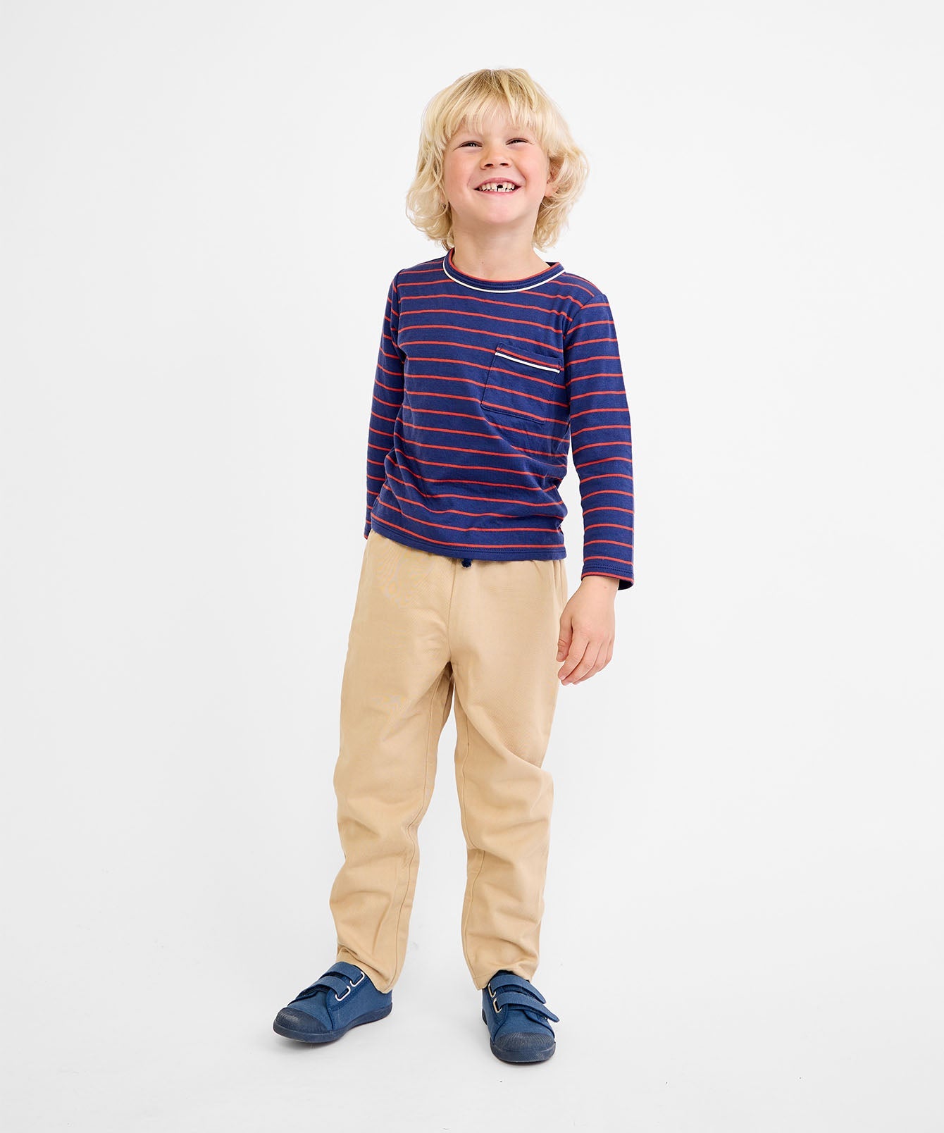 Edward T-Shirt in Navy Fine Stripe