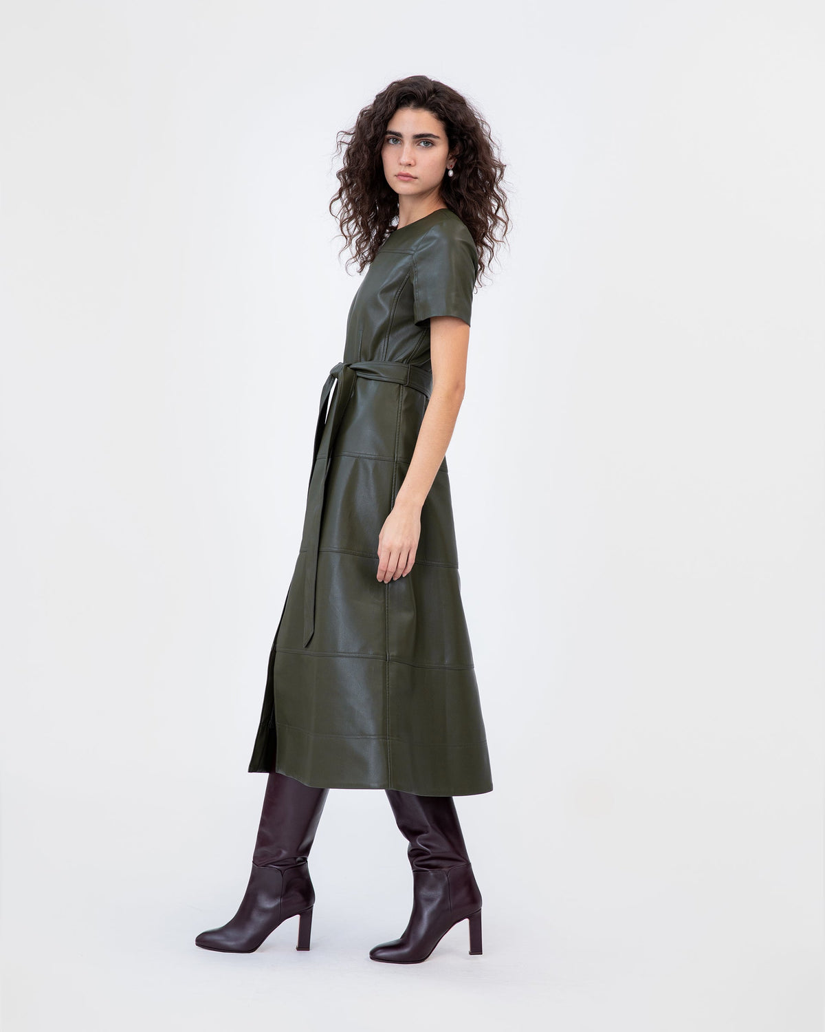 Ella Dress in Deep Army