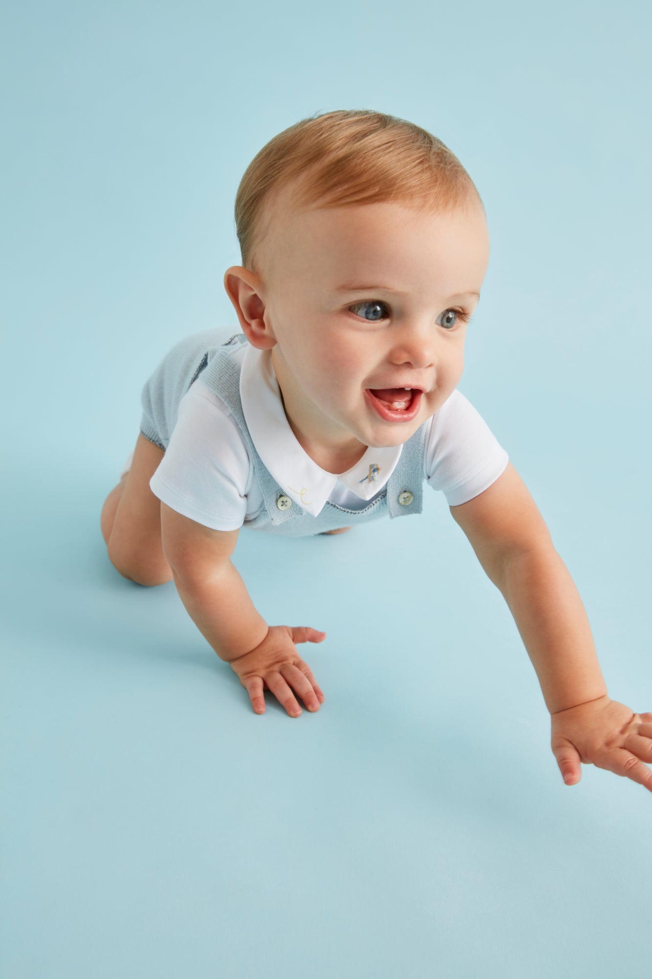 Airplane Embroidered Collar Onesie