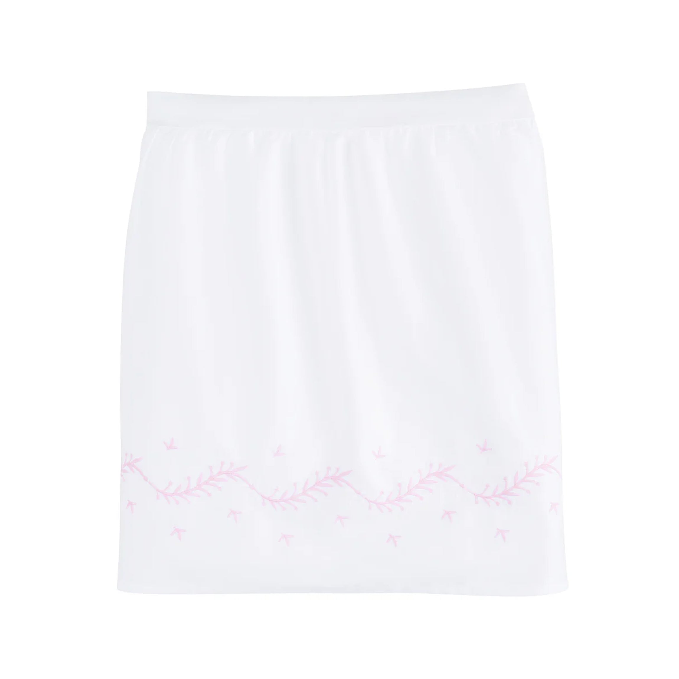 Embroidered Crib Skirt in Blush