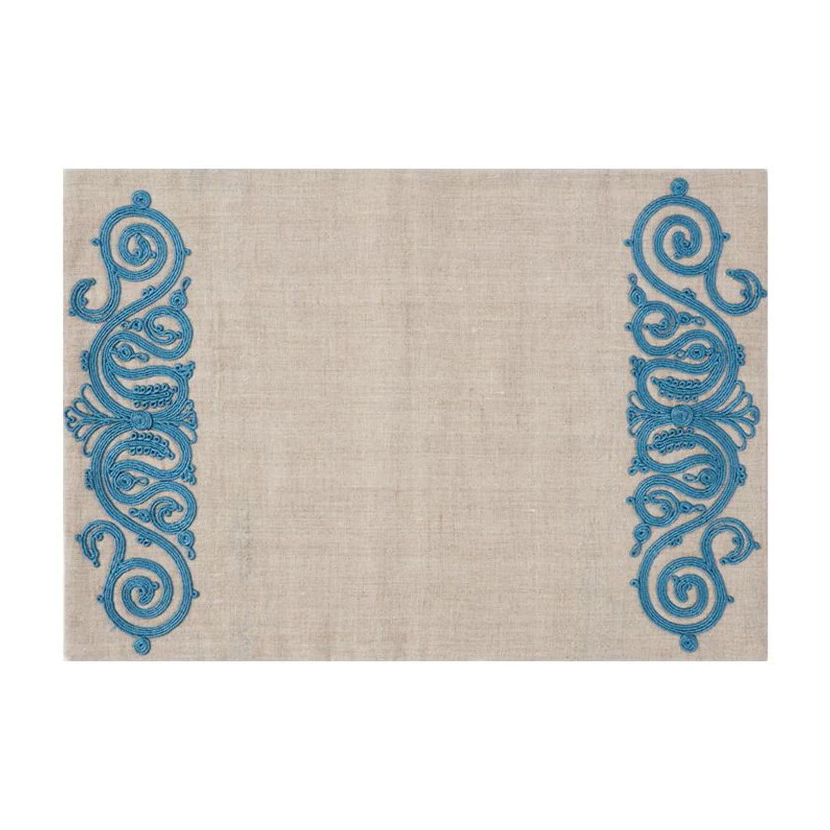 Embroidered Placemat in Blue