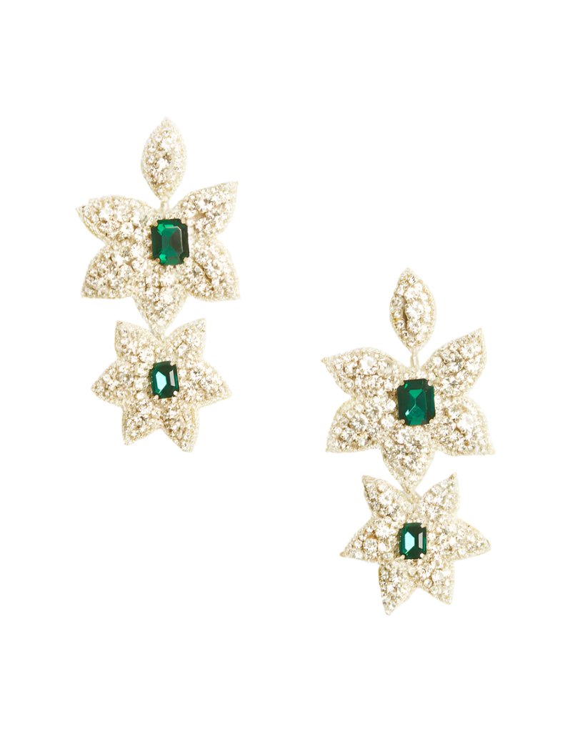 Emerald Blossom Drop Earrings