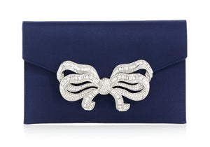 Bow Envelope Clutch in Satin