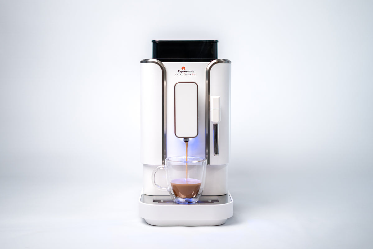 Concierge Elite Fully Automatic Bean to Cup Espresso Machine in Diamond White