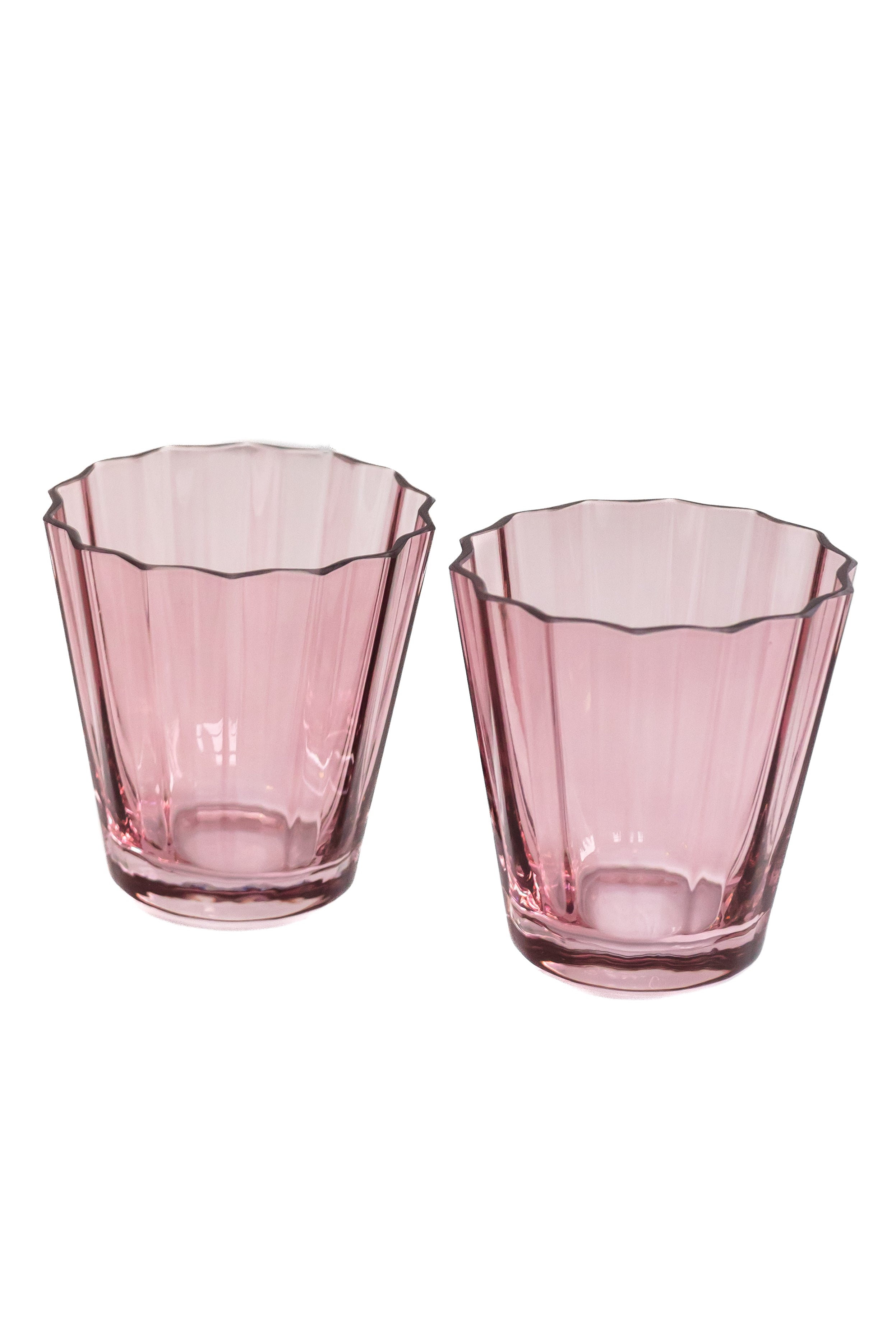 Estelle Colored Sunday Low Balls, Set of 2 in Rose